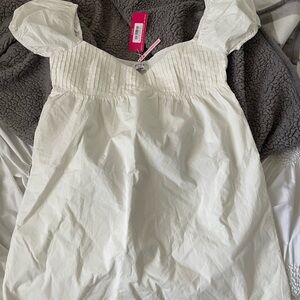 Beginning Boutique White Puff Sleeve Dress